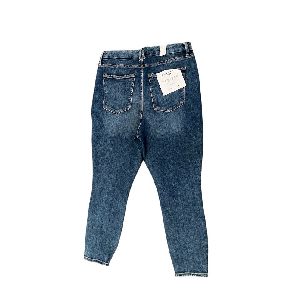 Good American Good Waist Crop Jeans Womens Size 15 Blue High Rise - Picture 2 of 3